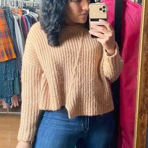 ZARA Knit Chunky Cozy Camel Sweater